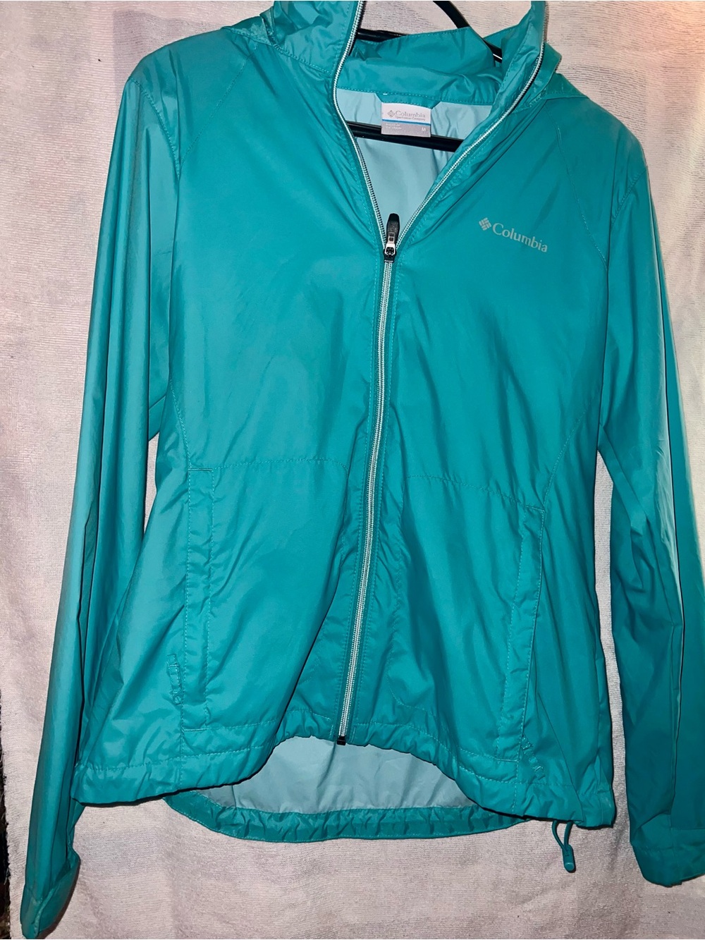 Columbia Women's Teal Full-Zip Hooded Shell Jacket